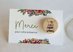 Cadeau mariage carte merci pour bouchon personnalisé
