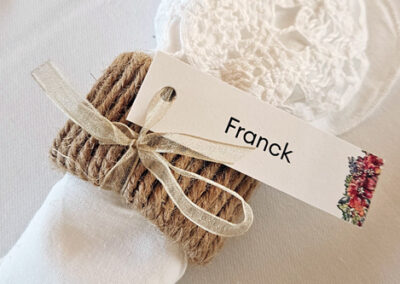 Etiquette personnalisée serviette de table pour mariage, anniversaire….