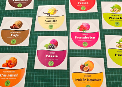 étiquettes adhésives rondes – glaces