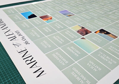 Panneau mariage avec photo et cartes prénoms